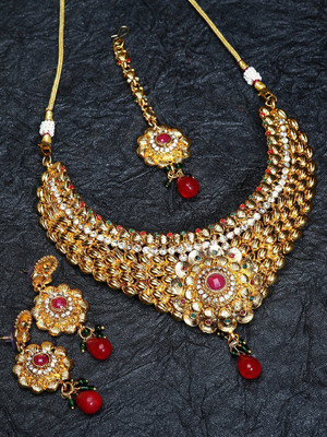 Anika's Creation Alloy Gold-plated Gold Jewellery Set(Pack of 1)