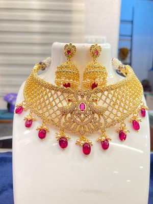 MATA PRASAD Silver Gold-plated Gold Jewellery Set(Pack of 1)