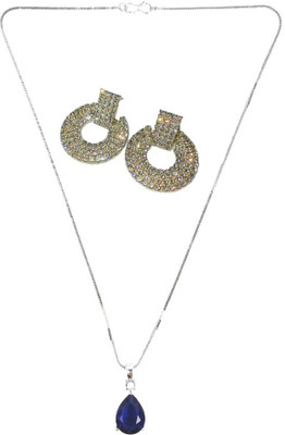 SKG Fashions Stone Blue, Silver Jewellery Set(Pack of 1)