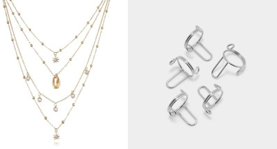 SKG Fashions Alloy Gold, Silver Jewellery Set(Pack of 2)