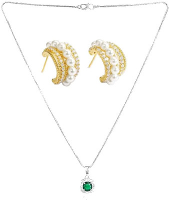 asthacollection Stone Green, Gold Jewellery Set(Pack of 1)