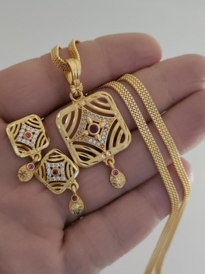EvoraJewel Brass Gold-plated Gold Jewellery Set(Pack of 1)