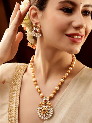 RUBANS Brass Gold-plated Gold Jewellery Set(Pack of 2)