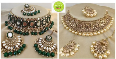 Ruhi Alloy Green Jewellery Set(Pack of 1)
