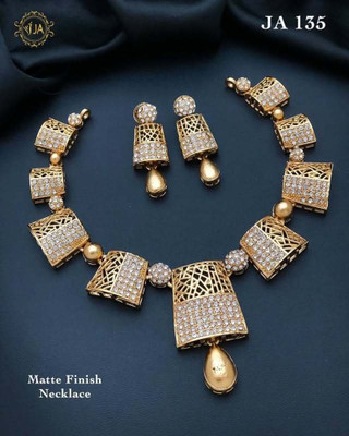 YIMBLI Brass Gold-plated Gold Jewellery Set(Pack of 1)