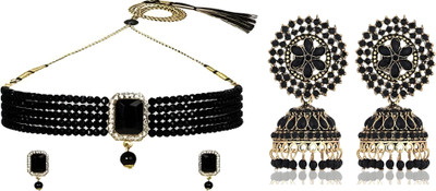 Ruhi Alloy Black Jewellery Set(Pack of 1)