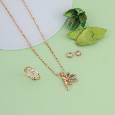 Radheshyam Creation Alloy Gold-plated Rose Gold Jewellery Set(Pack of 4)