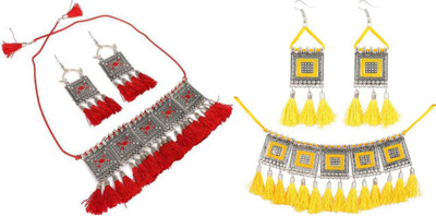 JMBW INTERNATIONAL Alloy Red, Silver, Yellow, Silver Jewellery Set(Pack of 2)