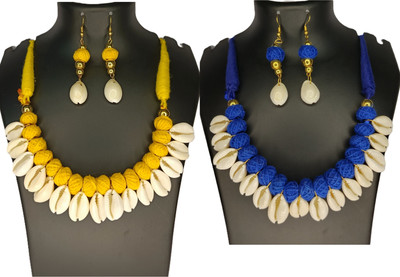 Loknath Handcraft Fabric Multicolor Jewellery Set(Pack of 2)