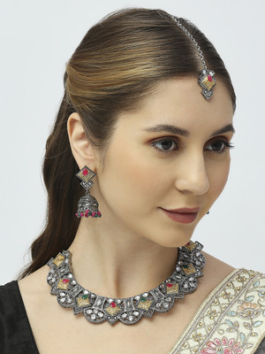 VATSALYA creation Alloy Ruby Red, Green Jewellery Set(Pack of 1)