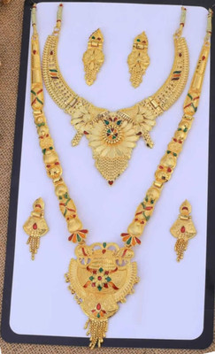 OLET Alloy Gold-plated Multicolor Jewellery Set(Pack of 2)