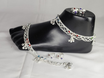 BHAWANA COLLECTION Alloy Silver Silver Jewellery Set(Pack of 2)