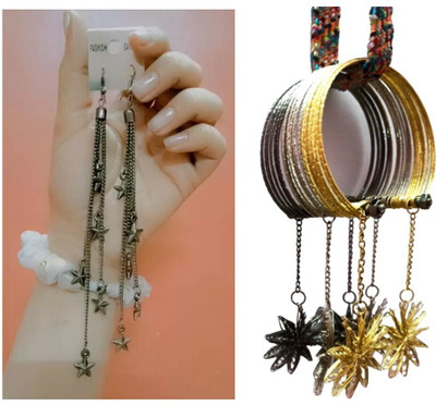 KieShna Alloy Silver, Black Silver, Gold-plated Silver, Black, Gold Jewellery Set(Pack of 3)