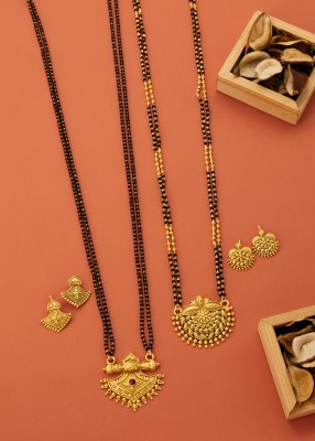 EthnicEmbrace Alloy Gold-plated Gold Jewellery Set(Pack of 6)