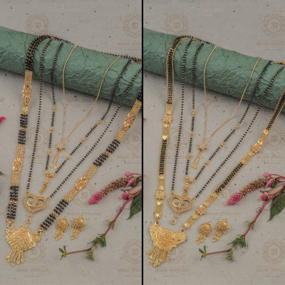 brado jewellery Brass Gold-plated Gold, Black Jewellery Set(Pack of 2)