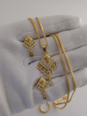 OmKrishiv Brass Gold-plated Gold Jewellery Set(Pack of 2)