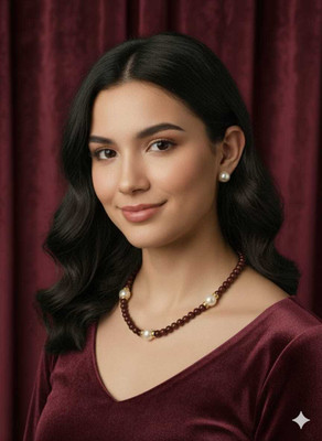 Mohini enterprises Mother of Pearl Gold-plated Maroon, White Jewellery Set(Pack of 1)