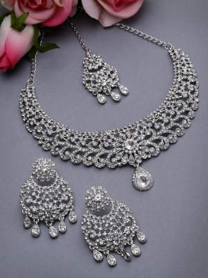 Sukkhi Alloy Rhodium Silver Jewellery Set(Pack of 1)