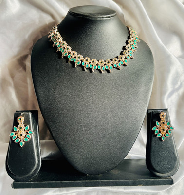 Jassa Brass Gold-plated Turquoise, Gold Jewellery Set(Pack of 2)