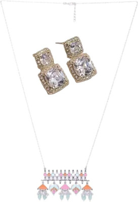 SRK Fashions Stone Multicolor, Silver Jewellery Set(Pack of 1)