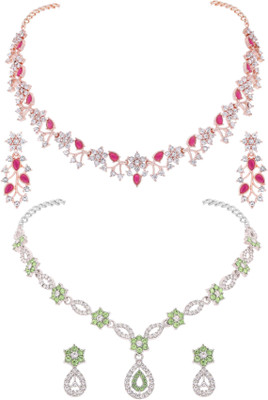 Dressberry Brass Gold-plated Multicolor Jewellery Set(Pack of 2)