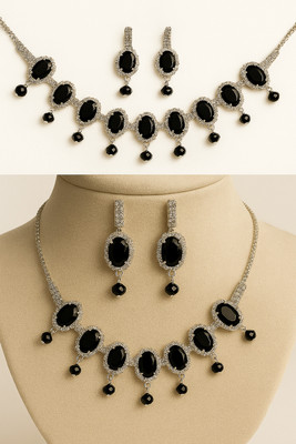 veyra Oxidised Silver Silver Black Jewellery Set(Pack of 1)