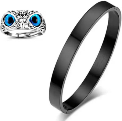 house of common Brass Titanium, Silver Black, Silver Jewellery Set(Pack of 2)