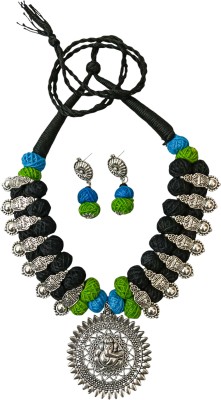 Soundarya boutique Oxidised Silver, Jute Silver, Black, Blue, Green Jewellery Set(Pack of 1)