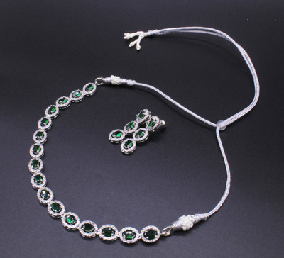 Gleamora Copper Silver Green Jewellery Set(Pack of 3)