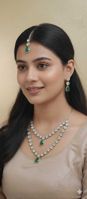 ICG Alloy Platinum Purple Jewellery Set(Pack of 1)