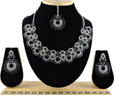 VATSALYA creation Alloy Gold-plated Black Jewellery Set(Pack of 3)