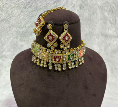 SatnamCreation Alloy Gold-plated Multicolor Jewellery Set(Pack of 1)