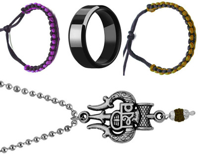 KINGSTYLEIMPEX Stainless Steel Rhodium Multicolor Jewellery Set(Pack of 4)
