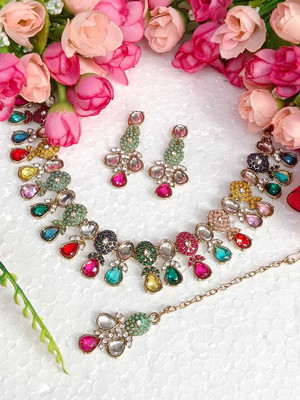 DENICRAAS Alloy Gold-plated Multicolor Jewellery Set(Pack of 1)
