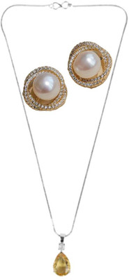 SRK Fashions Alloy Yellow, White Jewellery Set(Pack of 1)