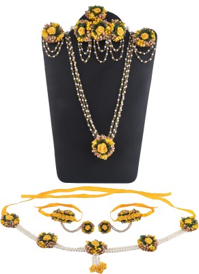 RAGABANDHA DESIGN STUDIO Fabric Yellow, Gold, White Jewellery Set(Pack of 1)