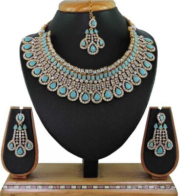 MYSTERIOUSMART Alloy Silver Silver, Turquoise Jewellery Set(Pack of 1)