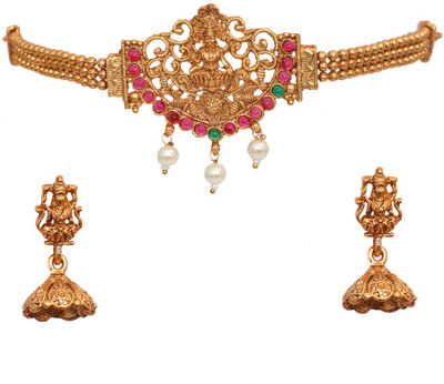 Sukhigold Alloy Gold-plated Green, Maroon Jewellery Set(Pack of 3)