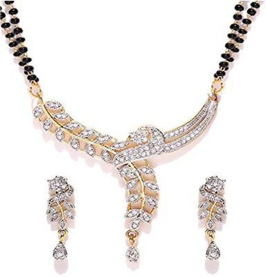 BELLACRAZE Brass Gold-plated Black Jewellery Set(Pack of 1)