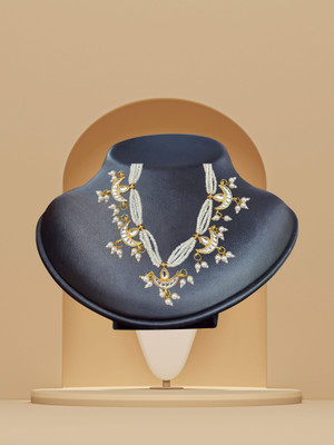 brassjewel Brass White, Gold Jewellery Set(Pack of 1)