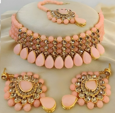 MA Enterprises Alloy Rose Gold Jewellery Set(Pack of 3)