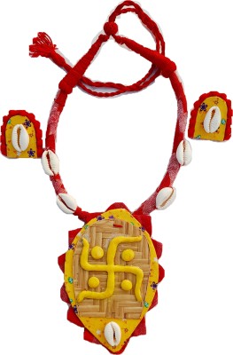 Naman Unique Jewellery Shell, Fabric, Wood, Clay, Jute Red, Yellow, White Jewellery Set(Pack of 3)