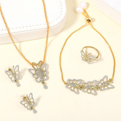 GehenabyEstele Alloy Gold-plated White Jewellery Set(Pack of 5)