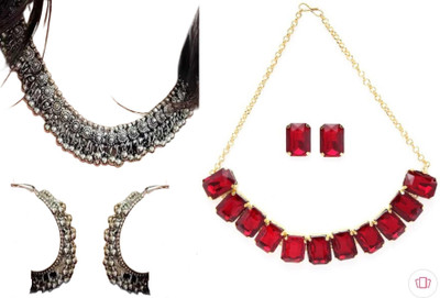 JMBW INTERNATIONAL Alloy White, Red Jewellery Set(Pack of 2)