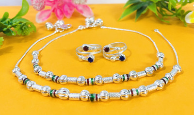 AamNa Enterprises Alloy Silver Silver Jewellery Set(Pack of 4)