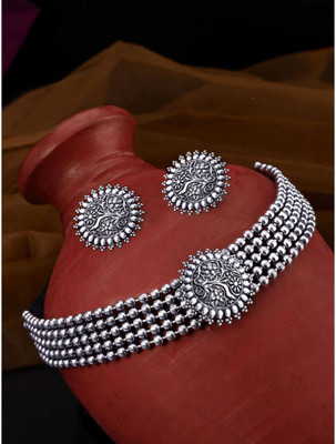 Anamya Collections Alloy Silver Jewellery Set(Pack of 1)