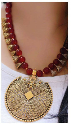 SKG Fashion Store Alloy Gold-plated Red, Gold Jewellery Set(Pack of 1)