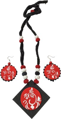 Soundarya boutique Fabric Black, Red Jewellery Set(Pack of 1)