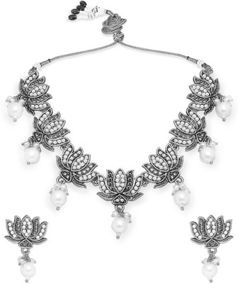 fabula Alloy Silver Silver, White Jewellery Set(Pack of 2)