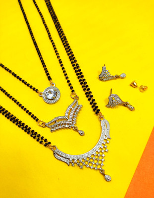 Divyanshi Collection Brass Silver Silver, Black, Gold Jewellery Set(Pack of 3)